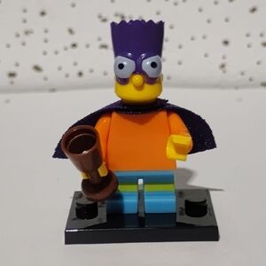 Custom Lego compatible Bart Simpson With Black Stand